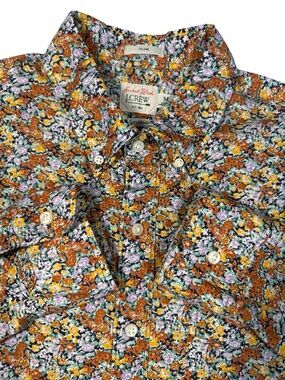 J Crew Secret Wash Floral Button Down Shirt Slim Fit Medium Cotton Liberty Style